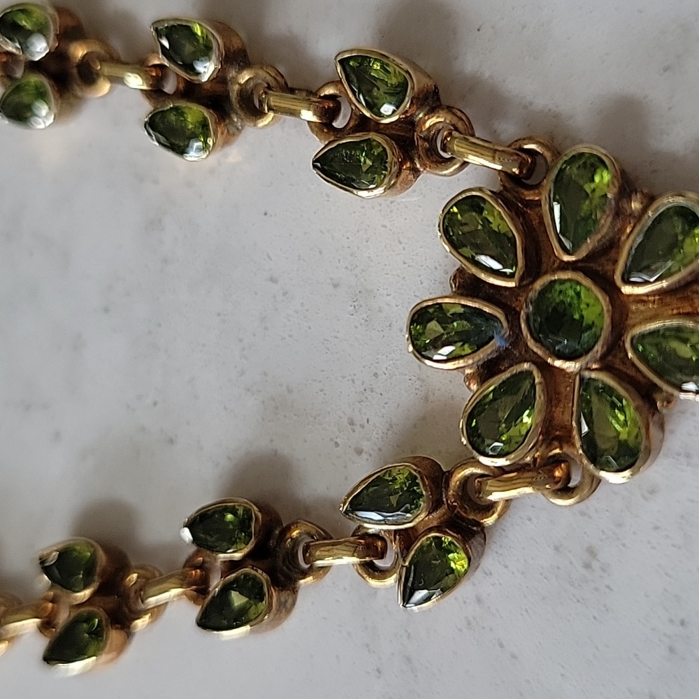 18-Karat Gold Over Sterling Peridot Y Necklace